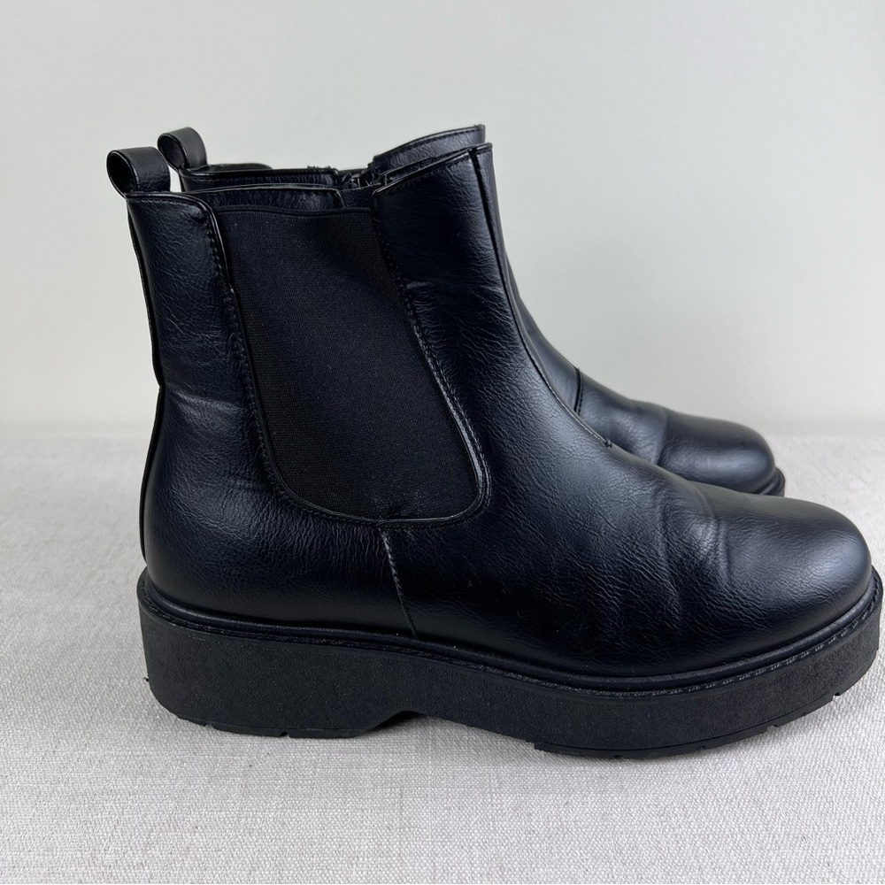 Krush Chunky Platform Combat Boots Women's Size 8 Block Heel Black